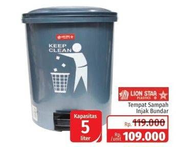 Promo Harga LION STAR Tempat Sampah Injak Bundar 5000 ml - Lotte Grosir