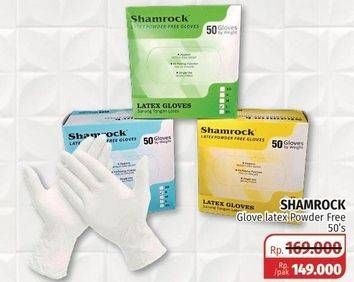 Promo Harga SHAMROCK Latex Gloves Powder Free 50 pcs - Lotte Grosir