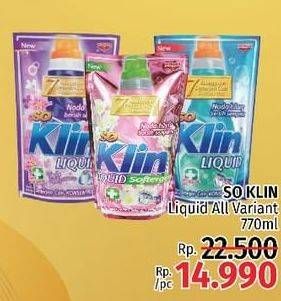 Promo Harga SO KLIN Liquid Detergent + Anti Bacterial Violet Blossom, + Softergent Pink, + Anti Bacterial Biru 750 ml - LotteMart