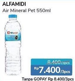 Promo Harga ALFAMIDI Air Mineral per 3 botol 550 ml - Alfamidi