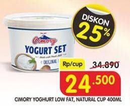 Promo Harga CIMORY Yogurt Set Low Fat, Natural 400 ml - Superindo