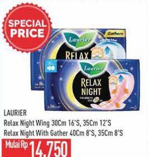 Promo Harga Laurier Relax Night 30cm, 35cm, Gathers 35cm, Gathers 40cm 8 pcs - Hypermart