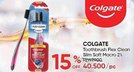 Promo Harga COLGATE Toothbrush Flex Clean 2 pcs - Guardian