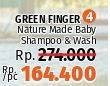 Promo Harga GREEN FINGER Nature Made Baby Shampoo & Wash 230 ml - LotteMart