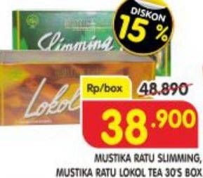 Promo Harga Mustika Ratu Slimming Tea Original, Lokol Tea 30 pcs - Superindo