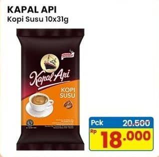 Promo Harga Kapal Api Kopi Susu per 10 sachet 31 gr - Indomaret