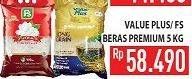 Promo Harga VALUE PLUS/ FS Beras Premium 5kg  - Hypermart