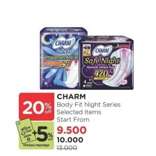 Promo Harga Charm Safe Night 9 pcs - Watsons