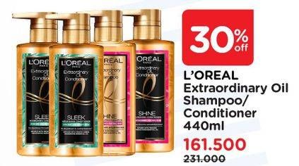Promo Harga LOREAL Extraordinary Oil Premium Shampoo/Conditioner  - Watsons