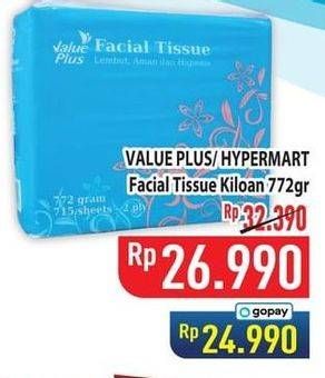 Promo Harga VALUE PLUS/ HYPERMART Facial Tissue 772 g  - Hypermart