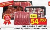 Promo Harga Beef Sukiyaki/ Shortplate/ Gyu Don/ Shabu Sliced 100gr  - Superindo