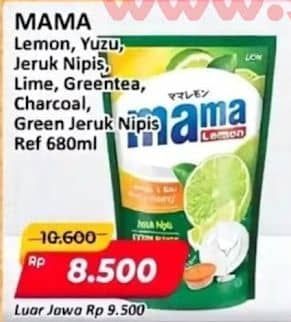 Promo Harga Mama Lemon Cairan Pencuci Piring Jeruk Nipis, Japanese Yuzu + Jeruk Nipis 680 ml - Alfamart