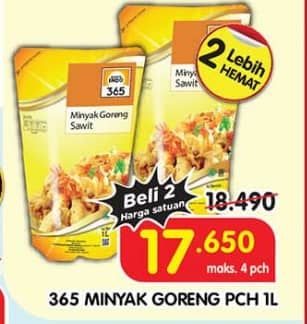 Promo Harga 365 Minyak Goreng 1000 ml - Superindo