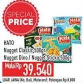 Promo Harga Hato Nugget Classic, Dino, Sticko 500 gr - Hypermart