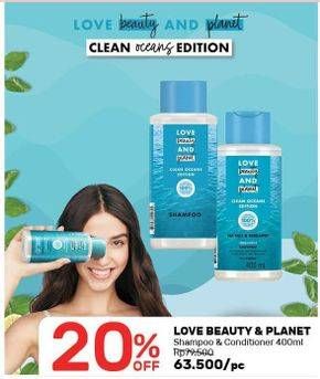 Promo Harga LOVE BEAUTY AND PLANET Shampoo/Conditioner 400 mL  - Guardian
