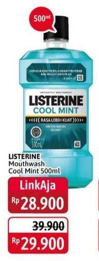 Promo Harga LISTERINE Mouthwash Antiseptic Cool Mint 500 ml - Alfamidi