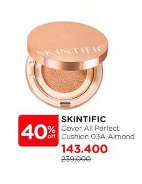 Promo Harga Skintific Cover All Perfect Cushion SPF35 Pa++++ 03A Almond 11 gr - Watsons
