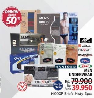 Promo Harga Muscle Fit/Zuca/Hiccop/Balmoral/GTMan/Rider/Hanford Men Underwear  - LotteMart