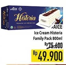 Promo Harga Aice Ice Cream Histeria Vanila Family 800 ml - Hypermart
