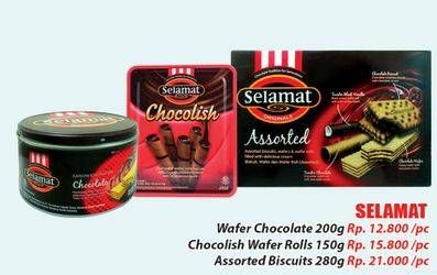 Promo Harga SELAMAT Wafer Chocolate 200 gr - Hari Hari
