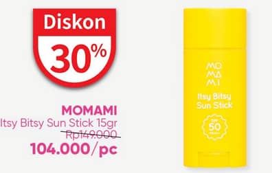 Momami Itsy Bitsy Sun Stick 15 gr Diskon 30%, Harga Promo Rp104.000, Harga Normal Rp149.000