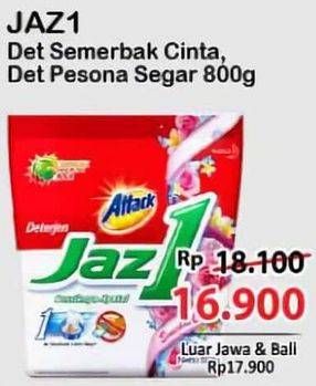 Promo Harga Attack Jaz1 Detergent Powder Pesona Segar, Semerbak Cinta 800 gr - Alfamart