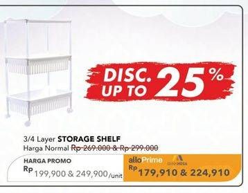 Promo Harga 3 Layer Storage Shelf 59776  - Carrefour