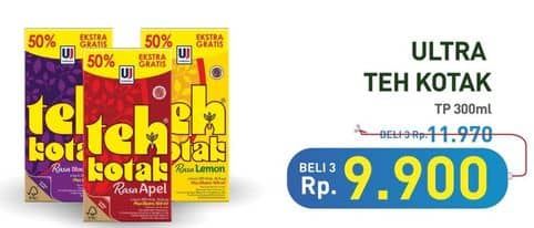 Ultra Teh Kotak 300 ml Diskon 17%, Harga Promo Rp9.900, Harga Normal Rp11.970