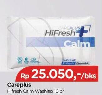 Promo Harga CAREPLUS Hifresh Calm Washlap 10 sheet - TIP TOP