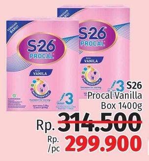 Promo Harga S26 Procal Susu Pertumbuhan Vanilla 1400 gr - LotteMart