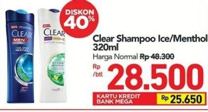 Promo Harga CLEAR Shampoo Ice Cool Menthol 320 ml - Carrefour