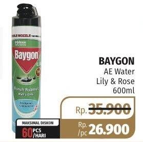 Promo Harga BAYGON Insektisida Spray Water Lily Rose 600 ml - Lotte Grosir