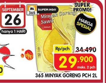 Promo Harga 365 Minyak Goreng 2000 ml - Superindo