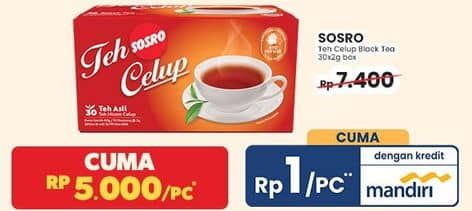 Promo Harga Sosro Teh Celup per 30 pcs 2 gr - Indomaret