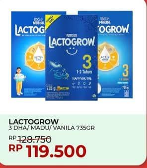 Promo Harga Lactogrow 3 Susu Pertumbuhan Madu, Vanila 750 gr - Yogya