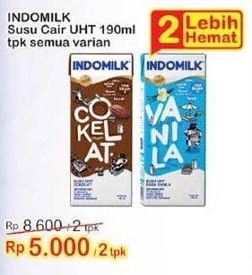 Promo Harga INDOMILK Susu UHT All Variants per 2 pcs 190 ml - Indomaret