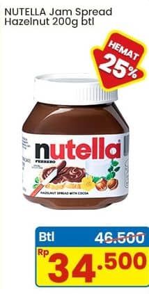 Promo Harga Nutella Jam Spread Chocolate Hazelnut 200 gr - Indomaret