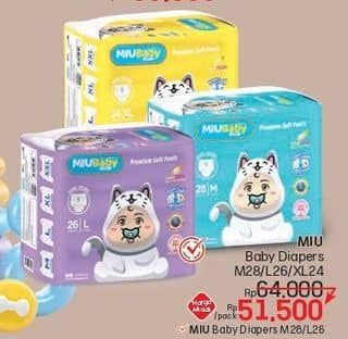 Promo Harga MIU Baby Premium Soft Pants Popok Celana L26, M28, XL24 24 pcs - LotteMart