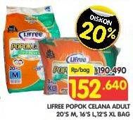 Promo Harga Lifree Popok Celana Ekstra Serap M20, L16, XL12  - Superindo