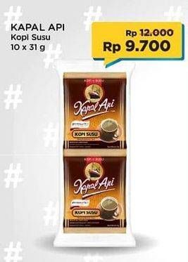 Promo Harga Kapal Api Kopi Susu per 10 sachet 31 gr - Indomaret