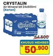 Promo Harga Crystalline Air Mineral per 24 botol 600 ml - Indomaret