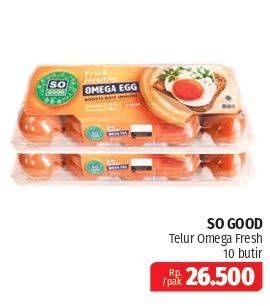 Promo Harga So Good Fresh Healthy Omega Egg 10 pcs - Lotte Grosir