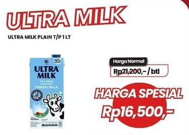 Promo Harga Ultra Milk Susu UHT Full Cream 1000 ml - Carrefour