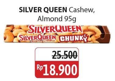Promo Harga Silver Queen Chunky Bar Cashew, Almonds 95 gr - Alfamidi