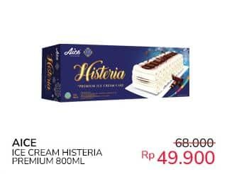 Aice Ice Cream Histeria Vanila 800 ml Diskon 26%, Harga Promo Rp49.900, Harga Normal Rp68.000, Indomaret Fresh