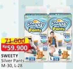 Promo Harga Sweety Silver Pants L28, M30 28 pcs - Alfamart