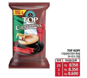 Promo Harga Top Coffee Cappuccino per 9 sachet 25 gr - Lotte Grosir
