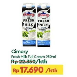 Promo Harga Cimory Fresh Milk Full Cream 950 ml - TIP TOP