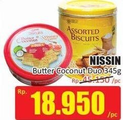 Promo Harga NISSIN Biscuits Duo Butter Coconut Honey Sesame 345 gr - Hari Hari