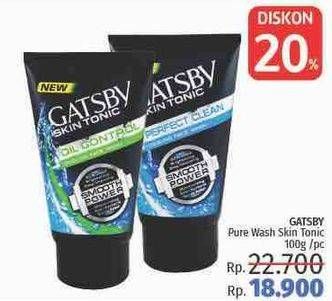 Promo Harga GATSBY Pure Wash Skin Tonic 100 gr - LotteMart